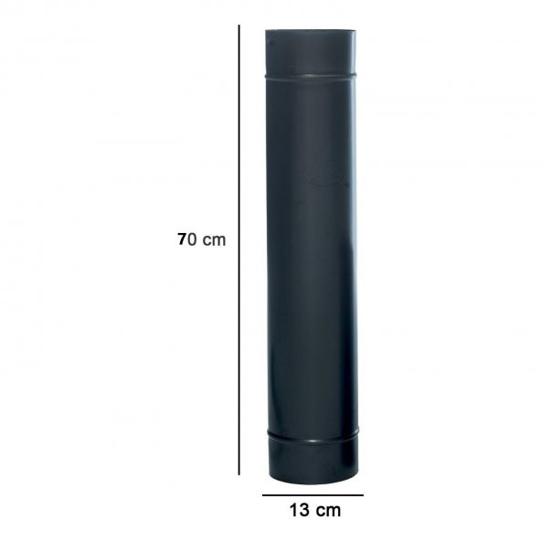 70 Cm Siyah Mat Emaye Soba Baca Borusu (şömine Için Uygun) ürün görseli 1