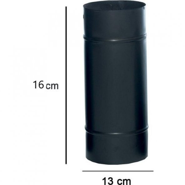 16 Cm Siyah Mat Emaye Soba Baca Borusu (şömine Için Uygun) ürün görseli 1