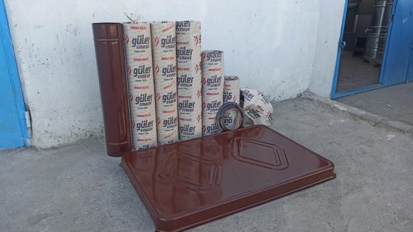 KUZİNE BORU TAKIMI KAHVERENGİ EMAYE SOBA BORUSU ürün görseli 1