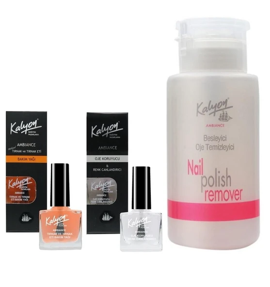 Kalyon Bakım Yağı+Oje Koruyucuı+Pompalı Aseton 200Ml ürün görseli 1