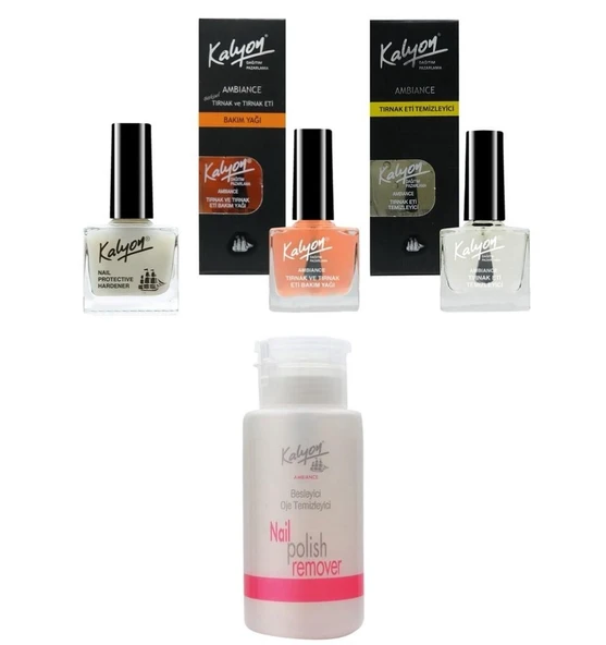 Kalyon Tırnak Setleştirici+Bakım Yağı+Et Temizleyici+Pompalı Aseton 200Ml ürün görseli 1
