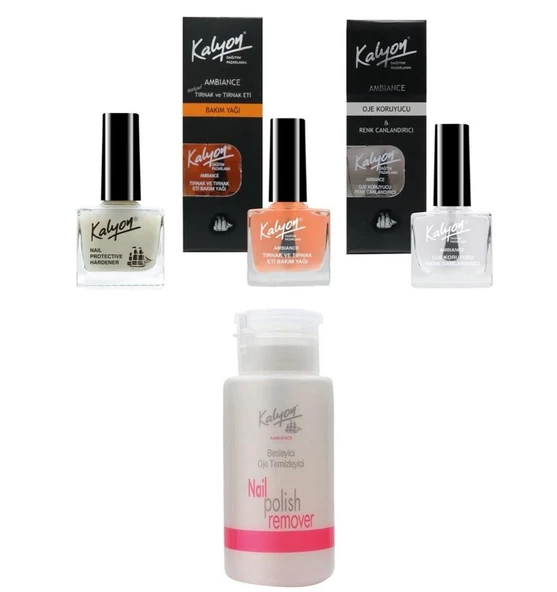 Kalyon Tırnak Setleştirici+Bakım Yağı+Oje Koruyucu+Pompalı Aseton 200Ml ürün görseli 1