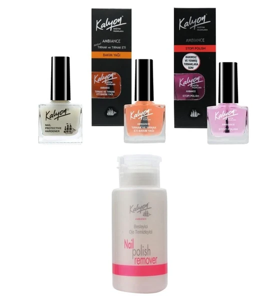Kalyon Tırnak Setleştirici+Bakım Yağı+Acı Cila+Pompalı Aseton 200Ml ürün görseli 1