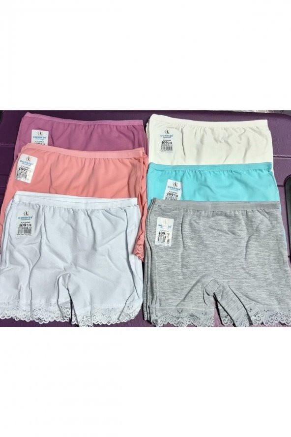 Kız Çocuk 6 Lı Paket Boxer Şort ürün görseli 1