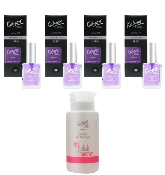 Kalyon Oje Kurutucu Sprey 17 Ml 4 Adet+Pompalı Aseton 200Ml ürün görseli 1