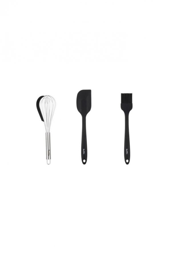 Tantitoni Füme Renkli 3lü Silikon Spatula,fırça Ve Çırpıcı Seti ürün görseli 1