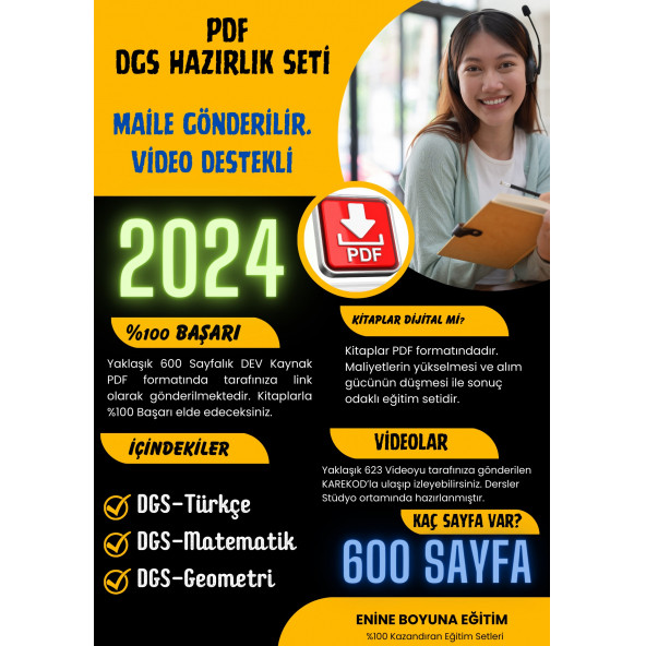 2025 DGS Hazırlık Seti (Video Destekli PDF Ders Notları) ürün görseli 1