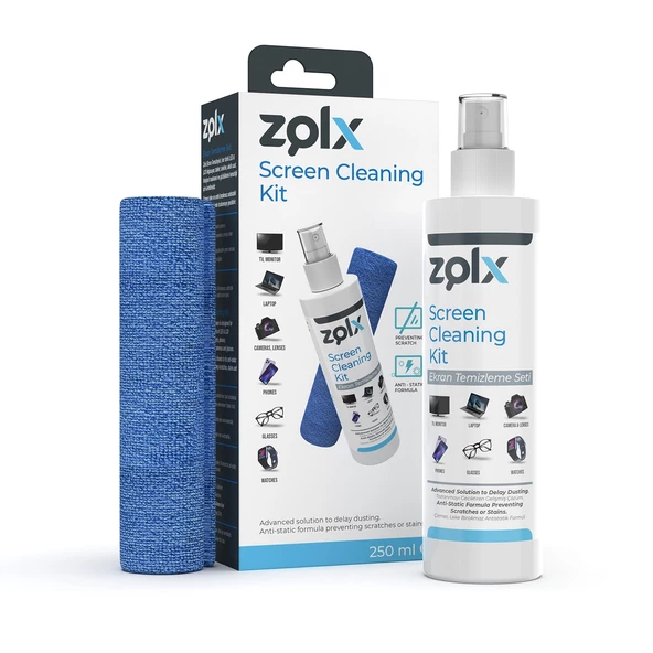 Zolx Ekran Temizleme Seti 250ML ( Mikrofiber Bez ) ürün görseli 1