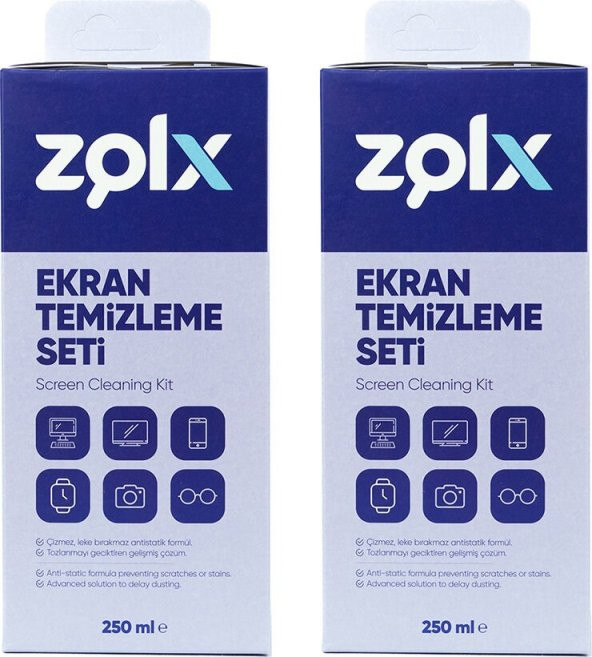 Zolx Ekran Temizleme Seti 250ML * 2 Adet ( Mikrofiber Bez ) ürün görseli 1