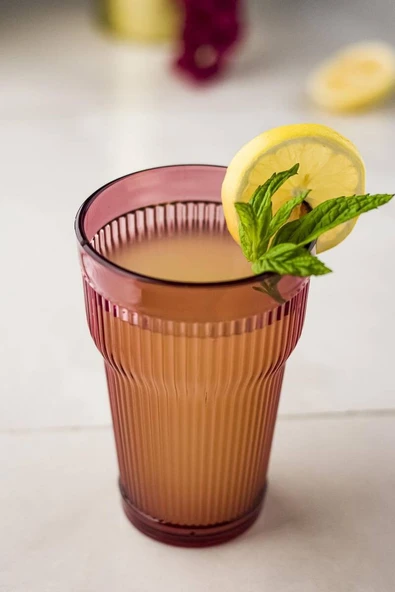 Akrilik Mürdüm 6lı Uzun Bardak & Su Meşrubat Bardağı 400 ml ( Cam Değildir ) ürün görseli 1