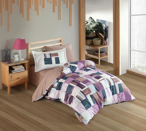 Hobby Tek Kişilik Poplin Nevresim Takımı Dream Bordo ürün görseli 1