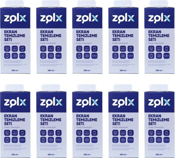 Zolx Ekran Temizleme Seti 250ML * 10 Adet ( Mikrofiber Bez ) ürün görseli 1