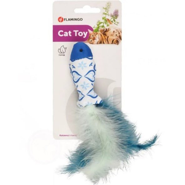 Flamingo MAVİ TÜYLÜ BALIK KEDİ OYUNCAK ürün görseli 1