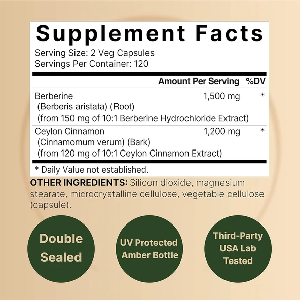 Naturebell Berberine 1500 mg 240 Tablet - Resim 2