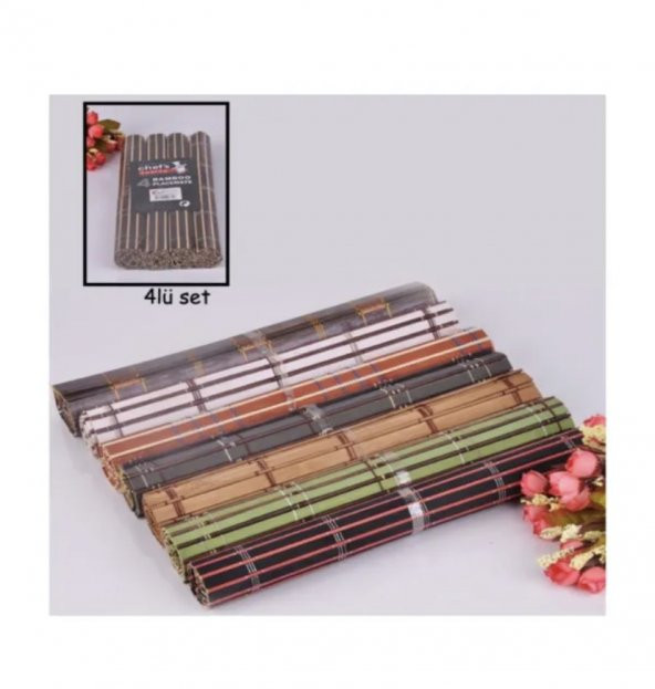 4lü Bambu Amerikan Servis 4 Renk - Resim 3