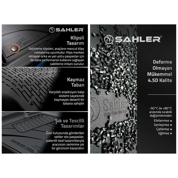 Sahler Ford Focus 2 2005-2012 4,5D Havuzlu Paspas - Resim 3