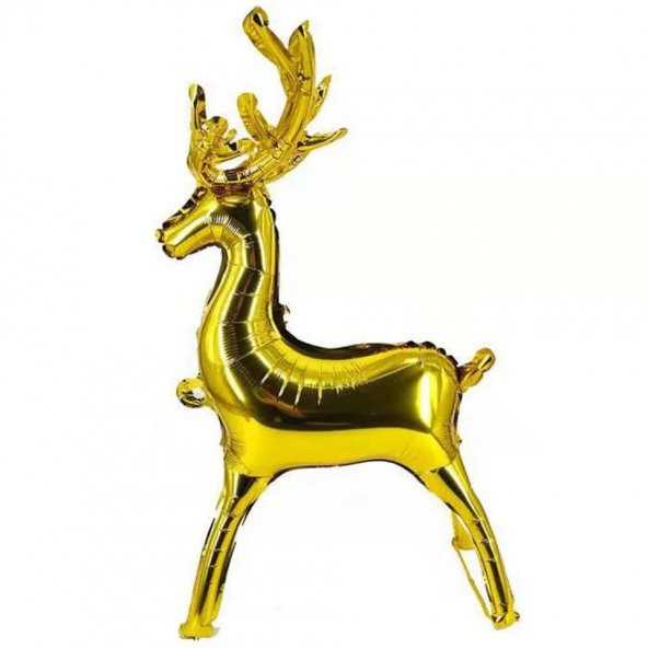 Ayaklı Gold Geyik 3D Büyük Folyo Balon 122x83,5 cm ürün görseli 1