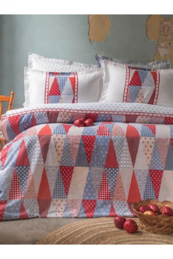 Apricitas Home Mariel Red Tek Kişilik 100 Pamuklu Nevresim Takımı ürün görseli 1