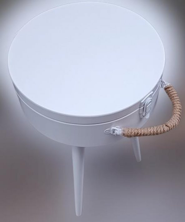 Hobi ADN 90265 MODEL Dekoratif Bavul Sehpa Ahşap MDF CNC Kesim Beyaz Lake El Yapı ürün görseli 1
