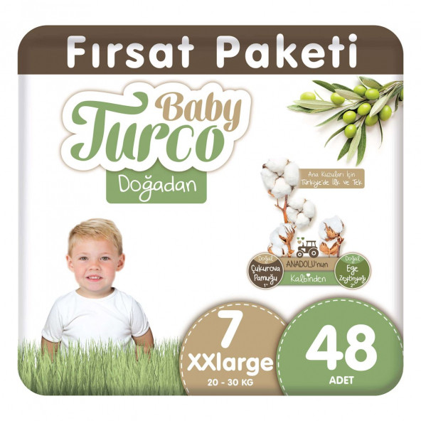 Baby Turco Doğadan Bebek Bezi 7 Numara 48 Adet ürün görseli 1