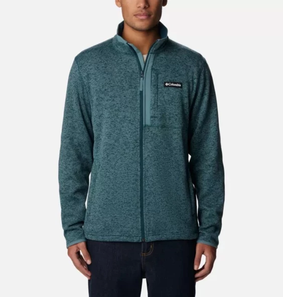Columbia Sweater Weather™ Erkek Tam Fermuarlı Polar Üst Yeşil AO9710-414 ürün görseli 1
