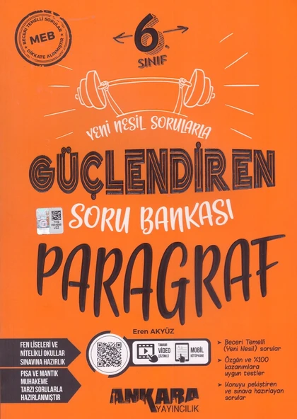 ANKARA 6.SINIF GÜÇLENDİREN PARAGRAF SORU BANKASI ürün görseli 1