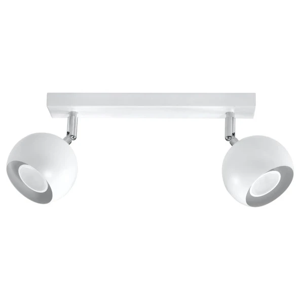Rsylight Retro Beyaz 180 Derece Hareketli Modern Spor 2 Li Led Spot Avize Beyaz Ampullü ürün görseli 1