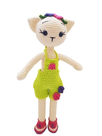 Tulumlu Kibar Kedicik Amigurumi Organik Oyuncak ürün görseli 1
