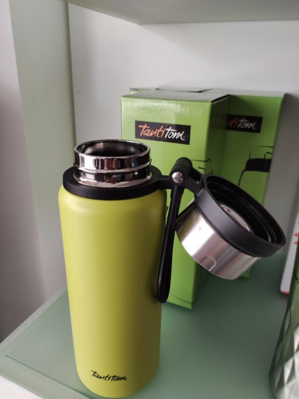 Tantitoni Neon Yeşil Paslanmaz Çelik Termos 650 ml - Resim 2