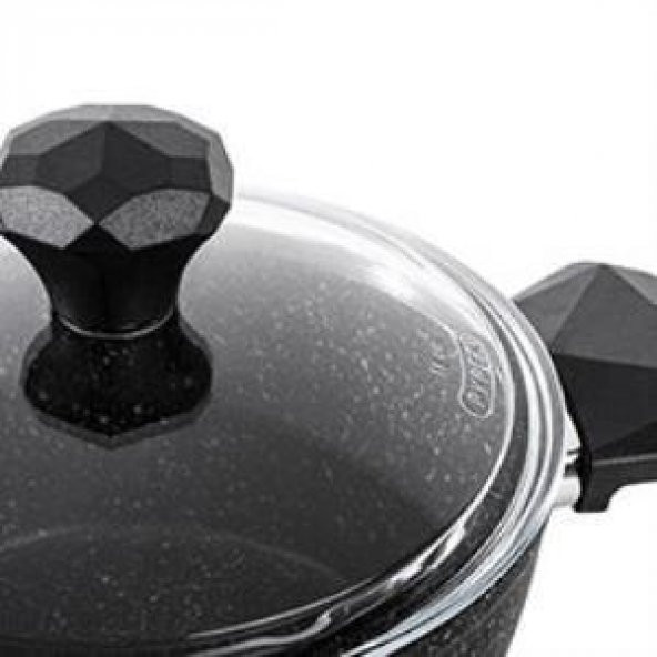 Tantitoni Siyah 8 Parça Gemme Granıtte Granit Tencere Seti - Resim 8