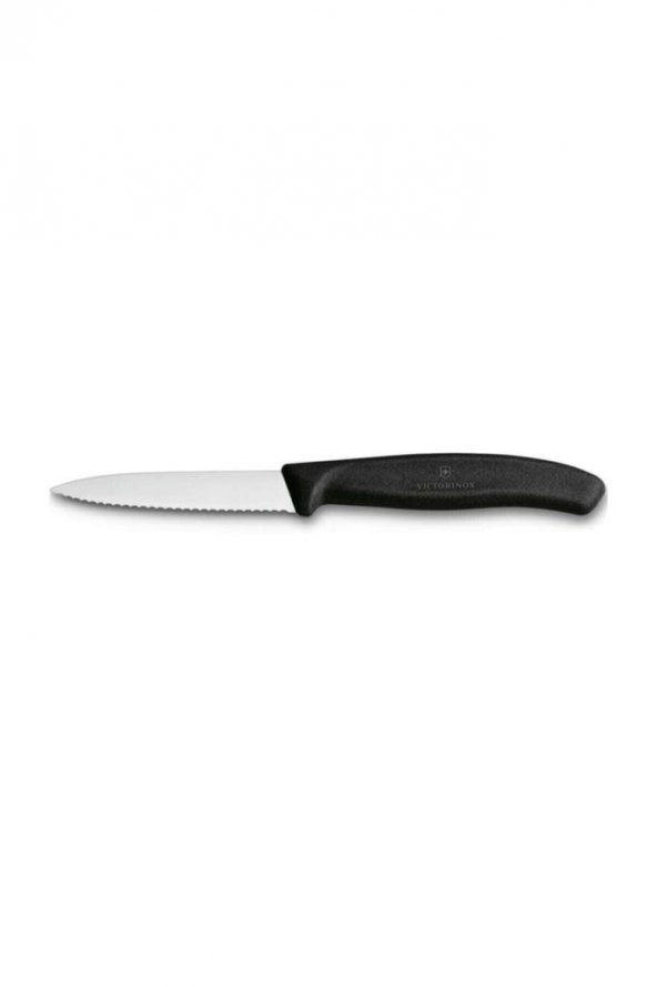 Victorinox 6.7633 8cm Siyah Tırtıklı Soyma Bıçağı ürün görseli 1