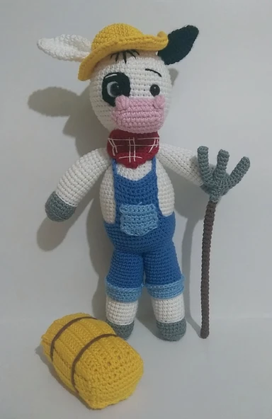 Çiftlik İneği Amigurumi Organik Oyuncak ürün görseli 1