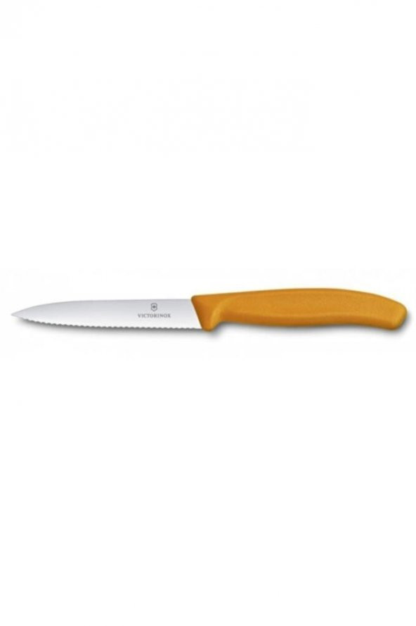 Victorinox 6.7736.L9 SwissClassic Turuncu 10cm Tırtıklı Soyma Bıçağı ürün görseli 1