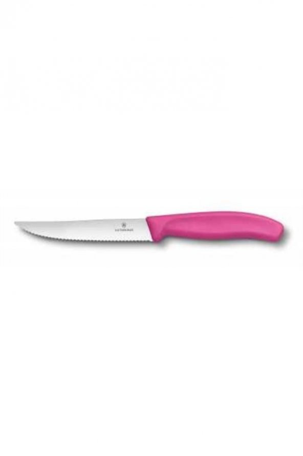 Victorinox 6.7936.12L5 12cm Pembe Tırtıklı Biftek Bıçağı ürün görseli 1