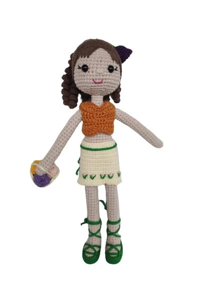 Sepetli Lale Bebek Amigurumi Organik Oyuncak ürün görseli 1