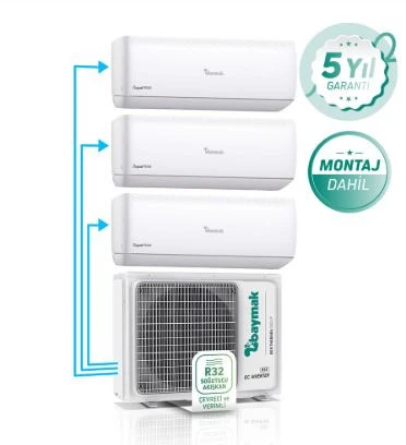 Baymak Elegant Prime Multi Duvar Tipi Split Klima 36 Dış Ünite (1X3 Iç Ünite 12+12+18) ürün görseli 1