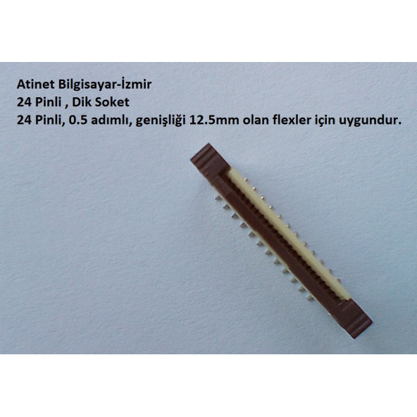 24 Pin 0.5Mm Adımlı Dik Flex Soketi Flex Ffc Konnektörü 24-0.5-Dik ürün görseli 1