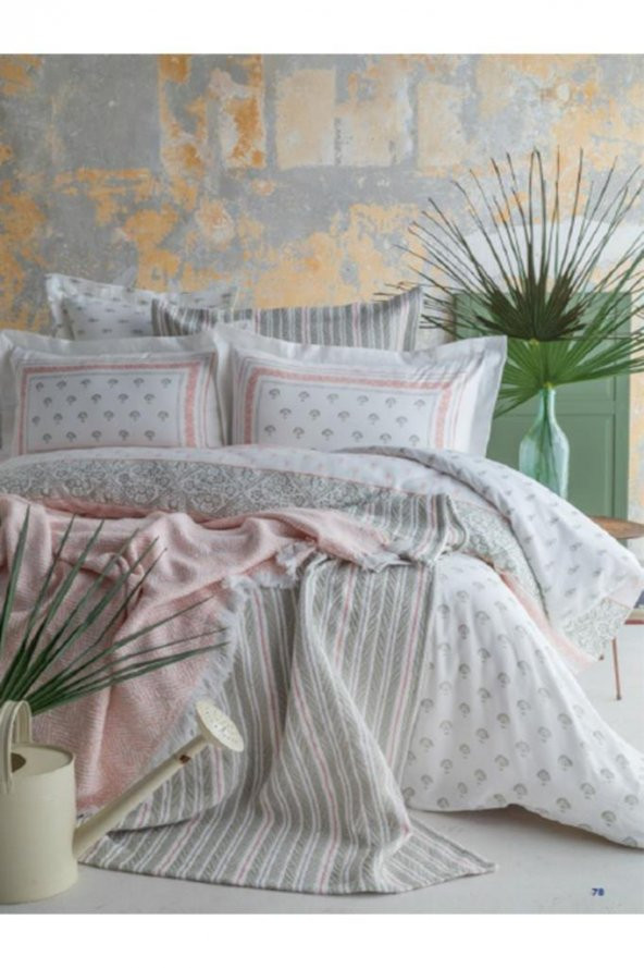 Apricitas Home Tek Kişilik Yatak Örtülü Nevresim Set Florantine Pembe ürün görseli 1