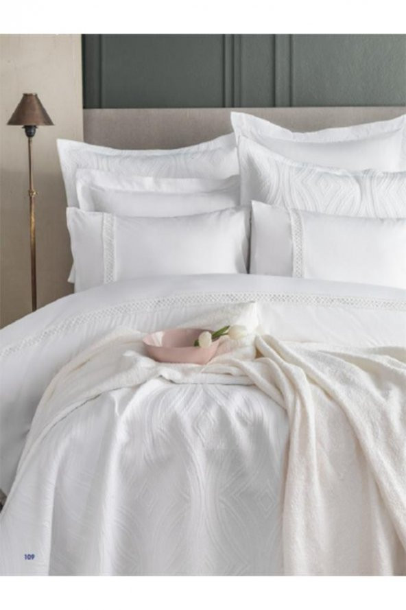 Apricitas Home Tek Kişilik Yatak Örtülü Nevresim Set Belmont White ürün görseli 1
