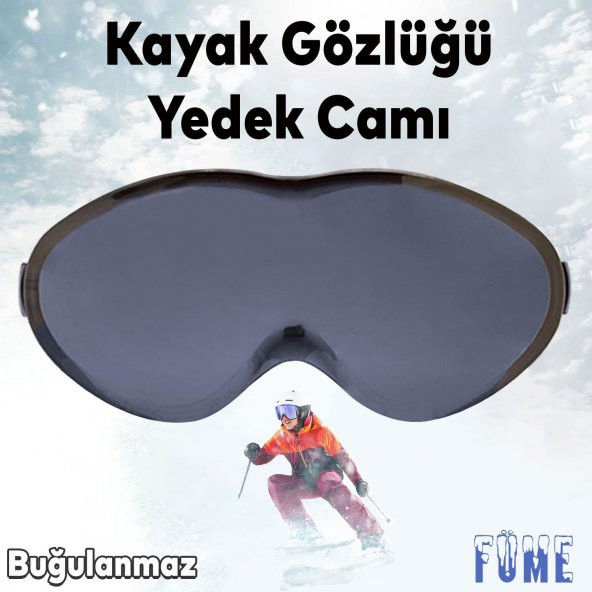 Bellasimo Çerçevesiz Kayak Gözlüğü Camı Lens Değiştirebilir Cam Antifog Güneş Kar Gözlük Camı Füme ürün görseli 1