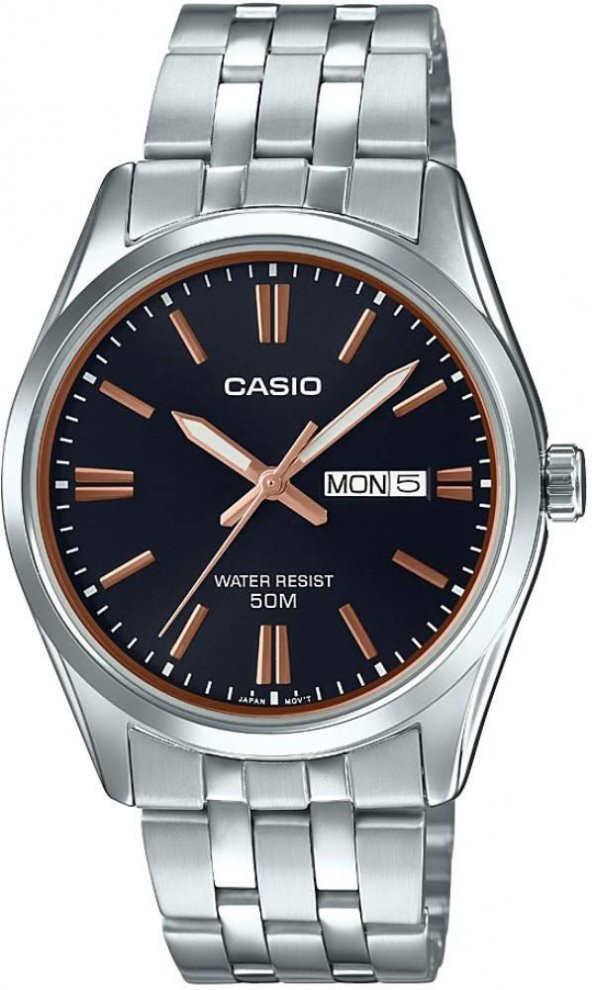 CASIO MTP-1335D-1A2VDF TAKVİMLİ METAL KLASİK ERKEK KOL SAATİ ürün görseli 1
