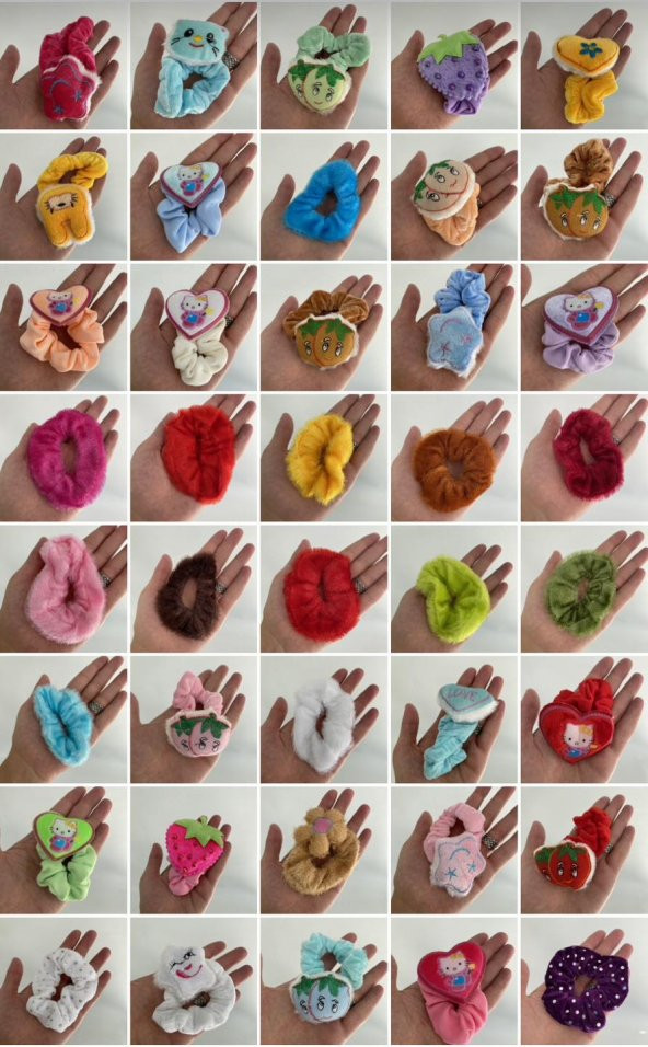 Peluş Lastik Saç Tokası 1300 Adet ürün görseli 1
