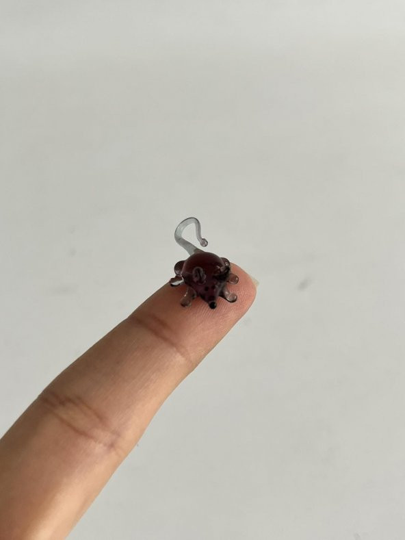 El Yapımı Mini Murano Cam Fare Biblo A111-06 - Resim 2