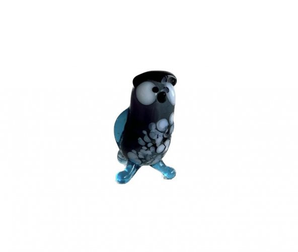 El Yapımı Mini Murano Cam Baykuş Biblo A117-04 ürün görseli 1