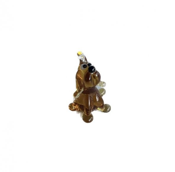 El Yapımı Mini Murano Cam Köpek Biblo A121-05 ürün görseli 1