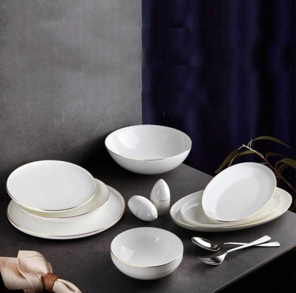 Aryıldız Ar34002 Bone Porselen 54 Parça Yemek Takımı Platin ürün görseli 1