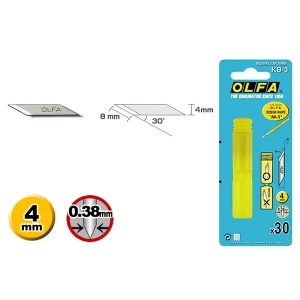 OLFA KB-3 Maket Bıçağı Yedeği (30 lu) ürün görseli 1