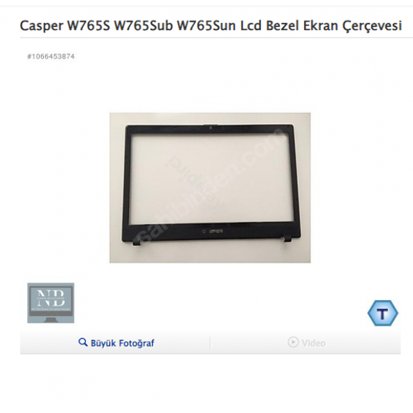 Casper W765S W765Sub W765Sun Lcd Bezel Ekran Çerçevesi ürün görseli 1