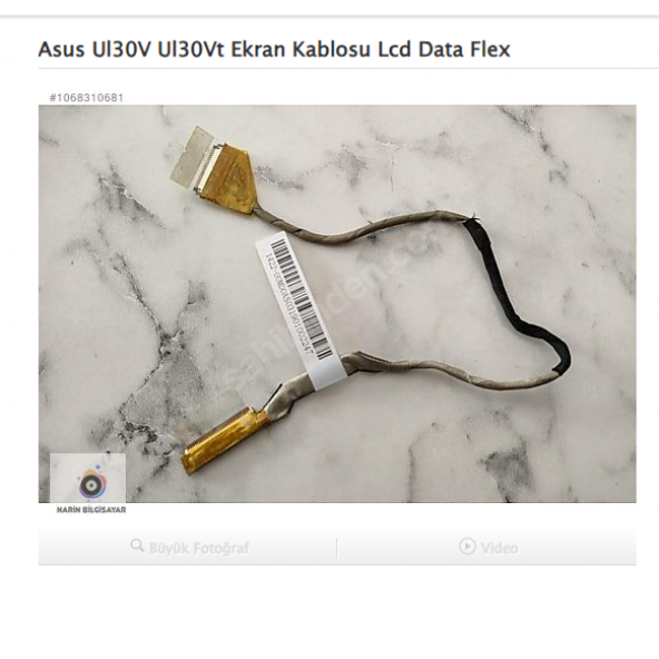 Asus Ul30V Ul30Vt Ekran Kablosu Lcd Data Flex ürün görseli 1