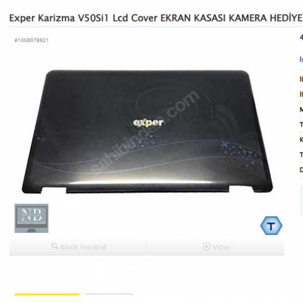 Exper Karizma V50Si1 Lcd Cover EKRAN KASASI KAMERA HEDİYE ürün görseli 1